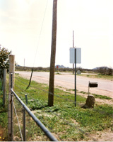 Photo showing Camino Verde Road and Bilby Road intersection before a flood.