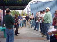 Photo of an on-site Pre-Bid Meeting was conducted on October 10, 2009 and attended by Pima County Regional Flood Control District and Procurement Staff and representatives from multiple contractors